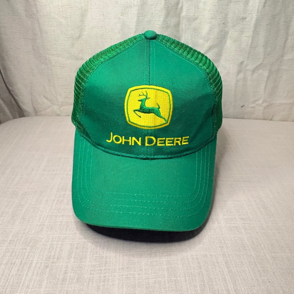 John Deere Green Mesh Back Trucker Hat Snapback Cap Cary Francis Group Mens OSFM